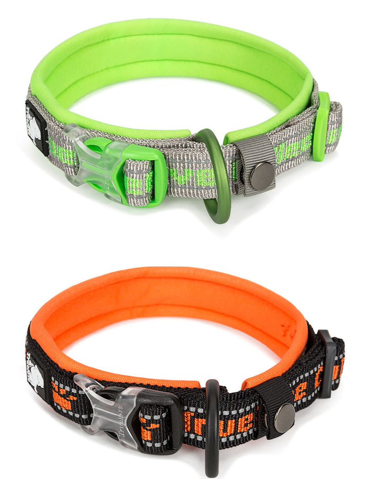 Embroider Neoprene Pet Dog Collar -Nylon Adjustable Dog Collars For Bigand  Small Dogs- Running Reflective .