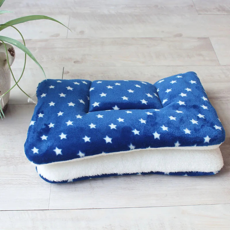Warm Soft Fleece Pet Mat -Travel Mat Cat  Dog  Puppy Cushion -Pet Pad Dog Bed  - Size for Small And Large Dogs