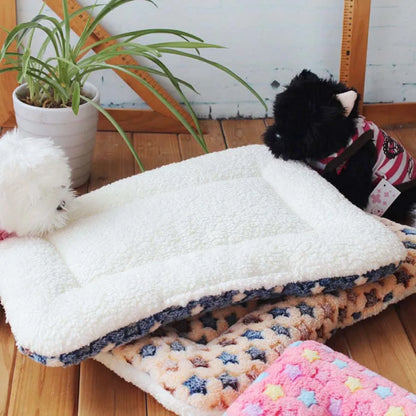 Warm Soft Fleece Pet Mat -Travel Mat Cat  Dog  Puppy Cushion -Pet Pad Dog Bed  - Size for Small And Large Dogs