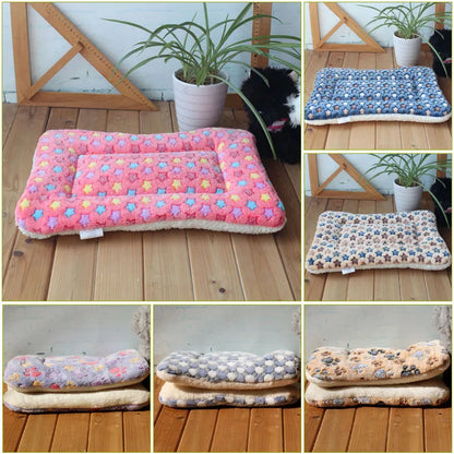 Warm Soft Fleece Pet Mat -Travel Mat Cat  Dog  Puppy Cushion -Pet Pad Dog Bed  - Size for Small And Large Dogs