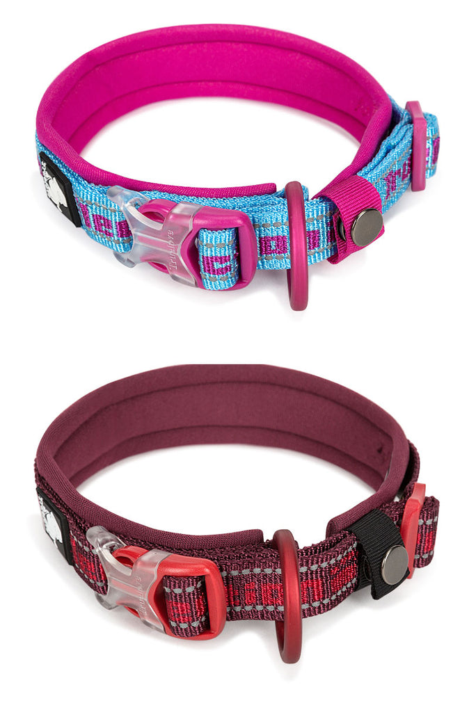 Embroider Neoprene Pet Dog Collar -Nylon Adjustable Dog Collars For Bigand  Small Dogs- Running Reflective .