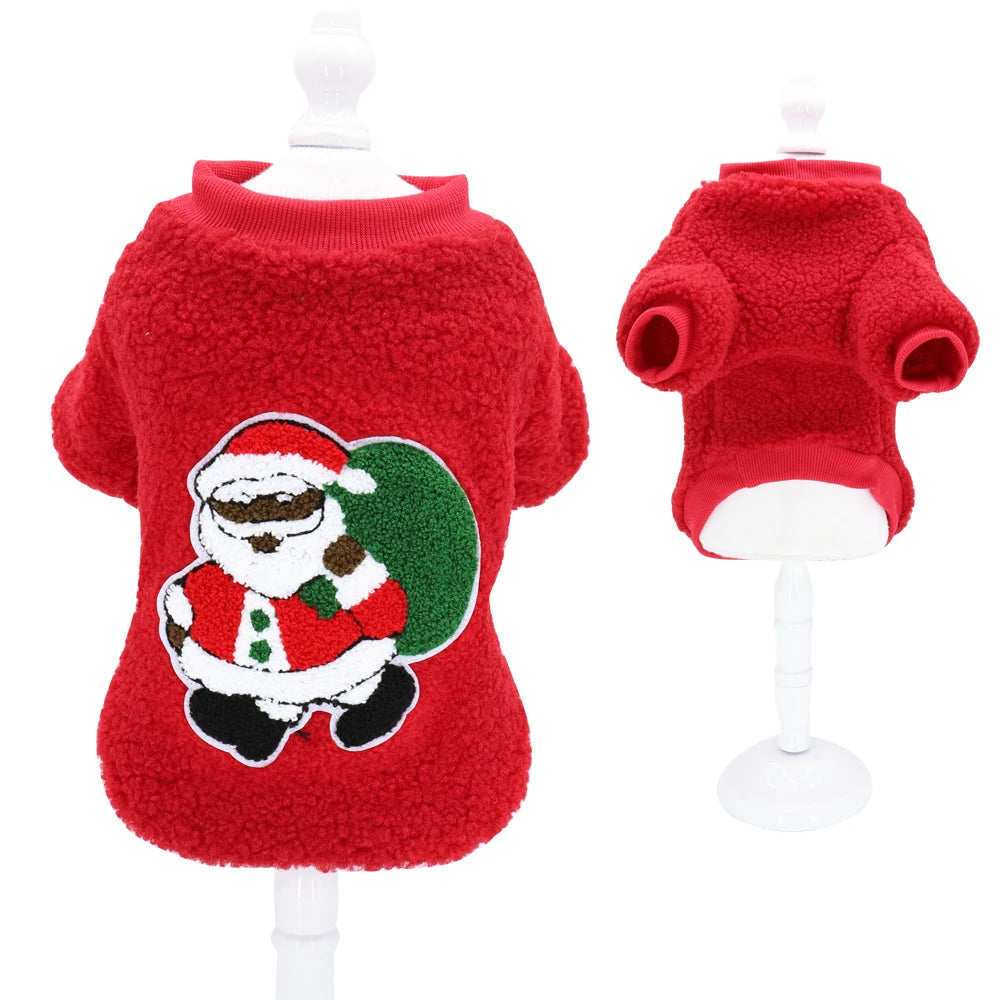 Christmas Dog Clothes T-shirt Cute Puppy -Cat Christmas Clothes Costume