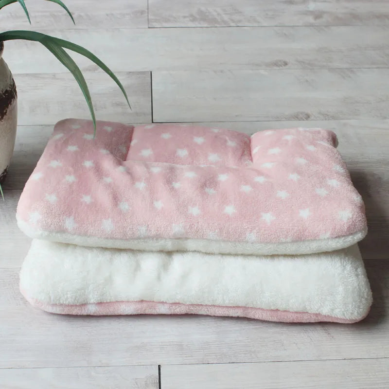 Warm Soft Fleece Pet Mat -Travel Mat Cat  Dog  Puppy Cushion -Pet Pad Dog Bed  - Size for Small And Large Dogs