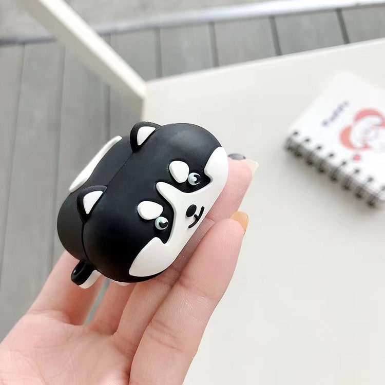 Huskie Dog for Airpods Case for Charging Box Wireless Earphone Cover Case Silicone Headphone Protective Cover Case for AirPods 2