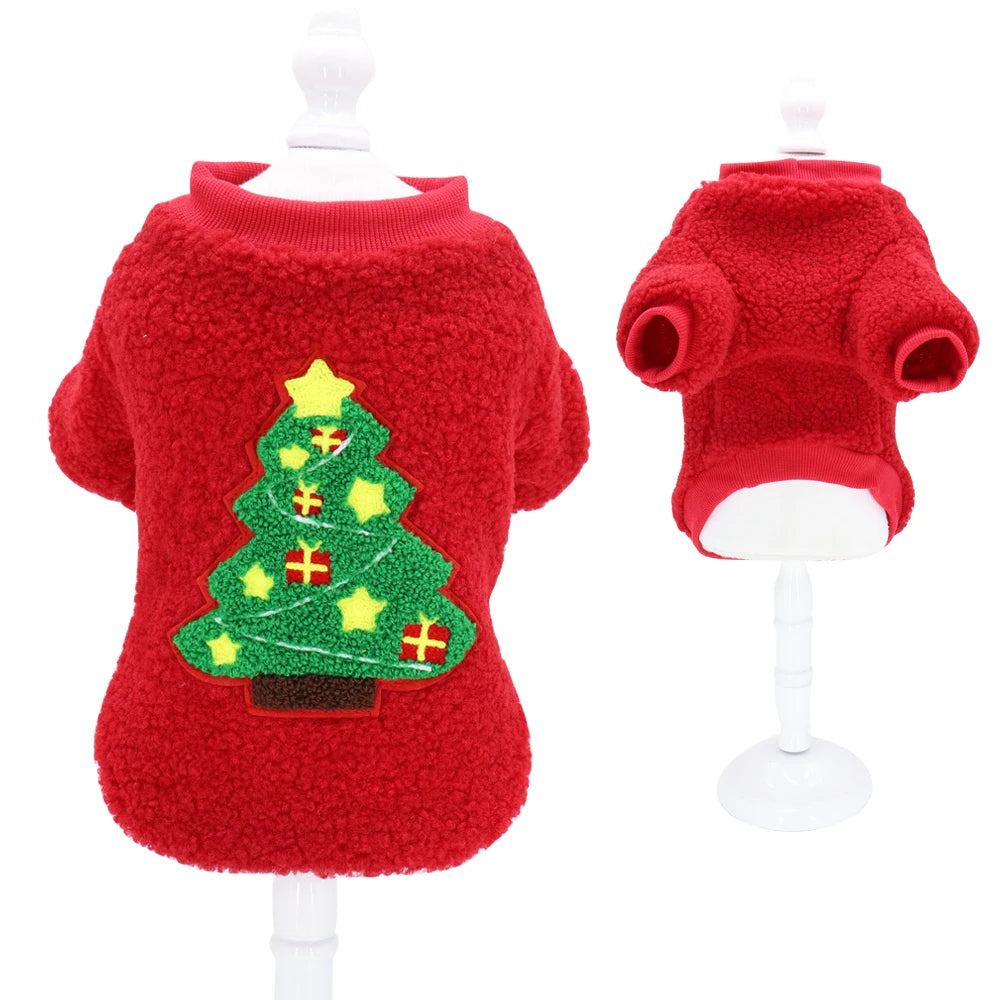 Christmas Dog Clothes T-shirt Cute Puppy -Cat Christmas Clothes Costume