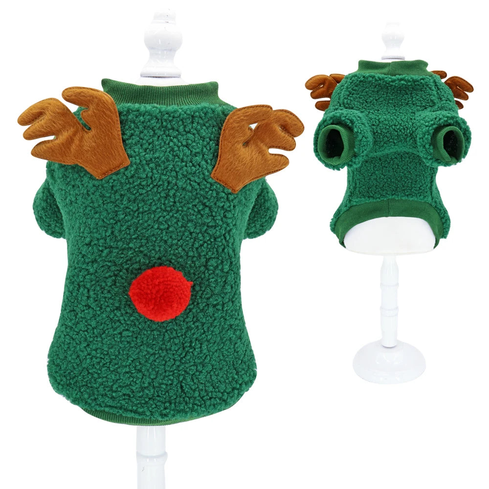 Christmas Dog Clothes T-shirt Cute Puppy -Cat Christmas Clothes Costume