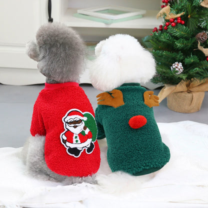 Christmas Dog Clothes T-shirt Cute Puppy -Cat Christmas Clothes Costume