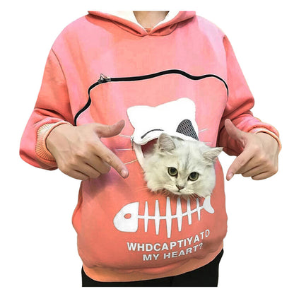 Pet Carrier Thicken Hoodies- Kitten Puppy Holder Animal Pouch Hoodie -Breathable Hooded Sweatshirt