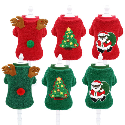 Christmas Dog Clothes T-shirt Cute Puppy -Cat Christmas Clothes Costume