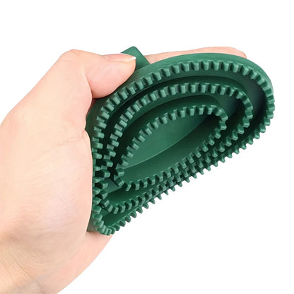 Rubber Horse Grooming Brush – Massage & Cleaning Tool