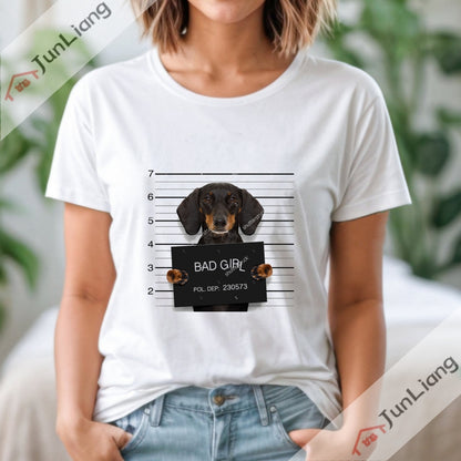 Sausage Dog Original T-shirt Dachshund Vintage Sunset Dachshund Unique girl T-shirt Hipster loose casual clothing