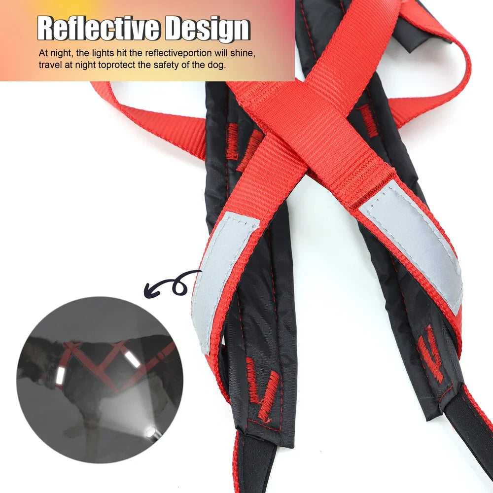 Dog Sled Harness X-Back for Large Dogs husky – Weight Pulling, Canicross, Skijoring & Scootering Harness
