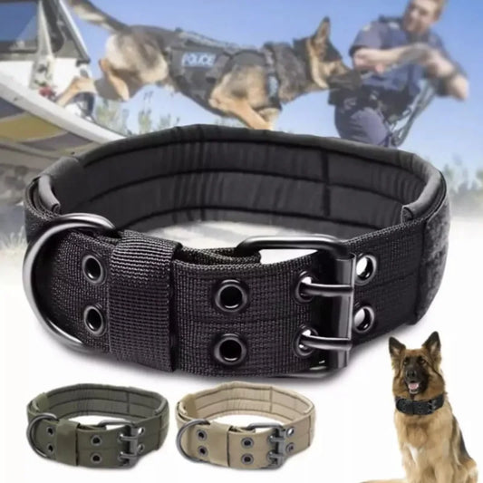 Adjustable Dog Collar Classic Reflective -Training Military Dog Collar- Nylon Heavy Duty Tactical Dog Collar German Shepherd