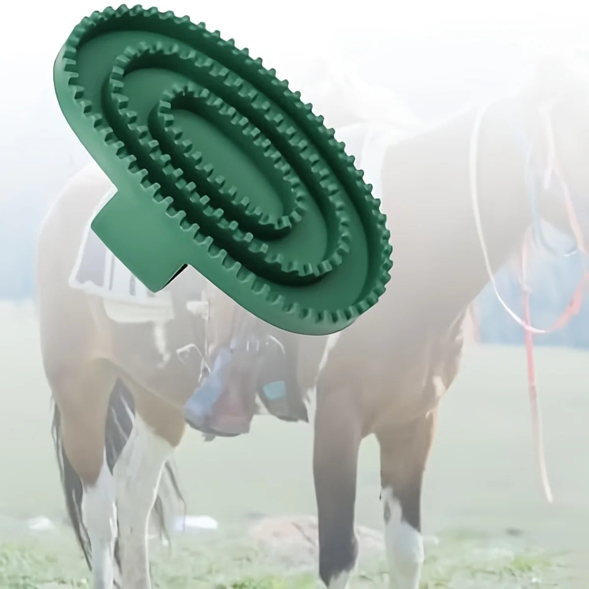 Rubber Horse Grooming Brush – Massage & Cleaning Tool