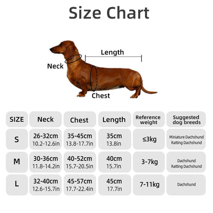 Autumn/Winter Dog Clothes for Dachshund -Soft Warm Water Repellent Dog Jacket for Sausage