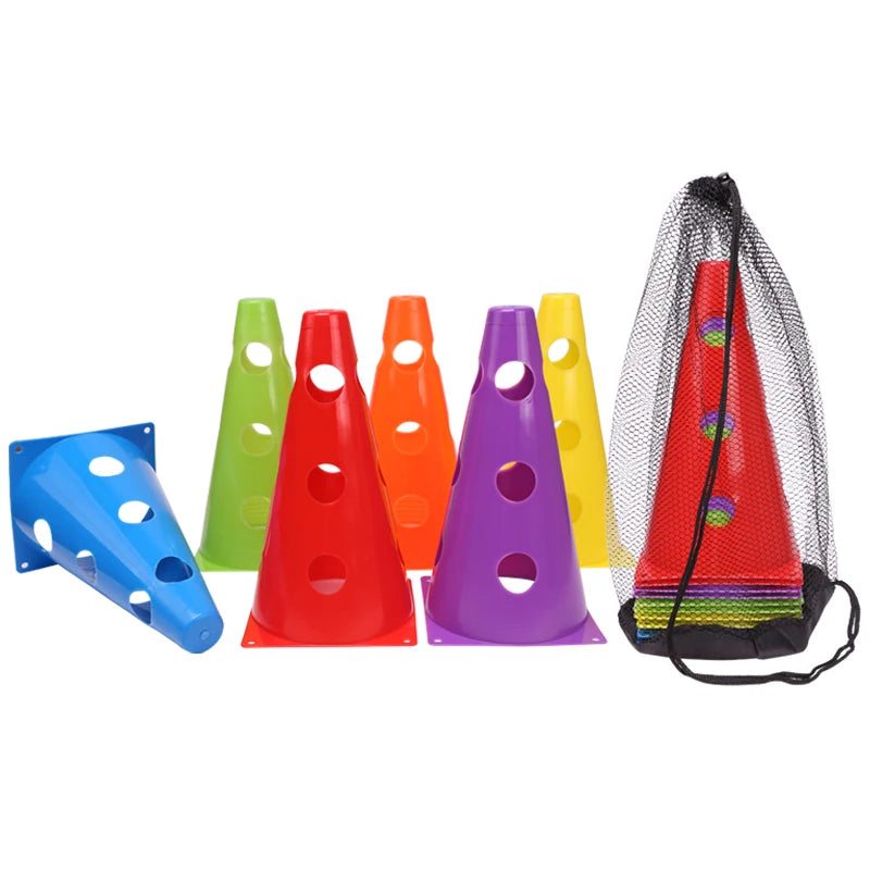Colorful cones with a carrying bag 