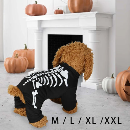 Halloween Dog Skeleton Costume Props for Puppy Kitten Beauty Contests Party