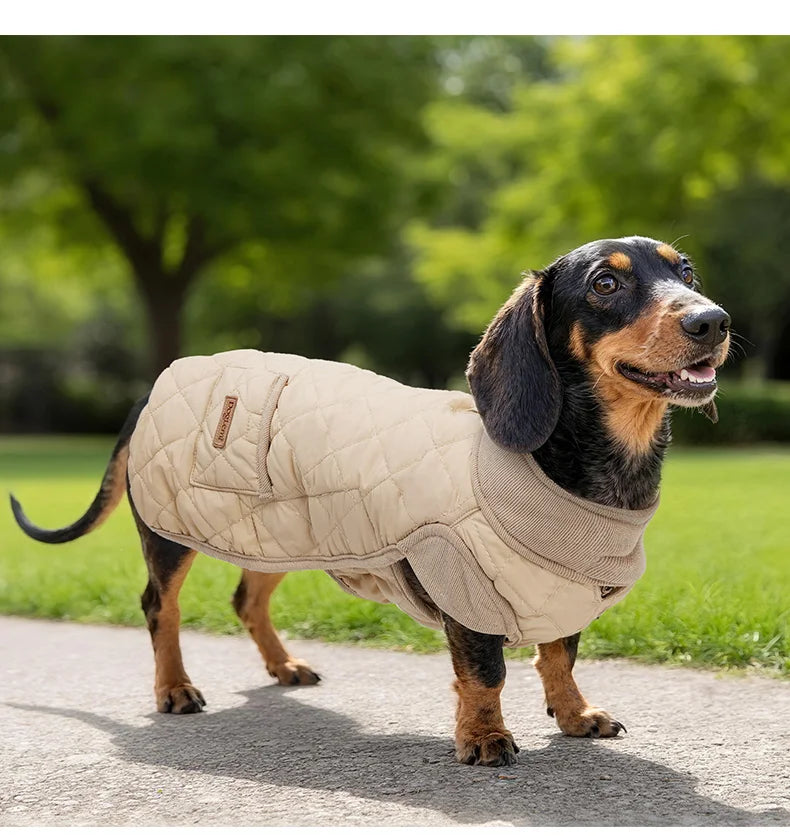 Autumn/Winter Dog Clothes for Dachshund -Soft Warm Water Repellent Dog Jacket for Sausage