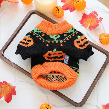 Halloween Sweater Dog Coats For Small Dogs- Knitted Winter Warm- Pet Small Breeds