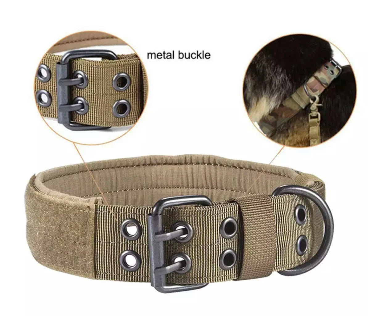 Adjustable Dog Collar Classic Reflective -Training Military Dog Collar- Nylon Heavy Duty Tactical Dog Collar German Shepherd