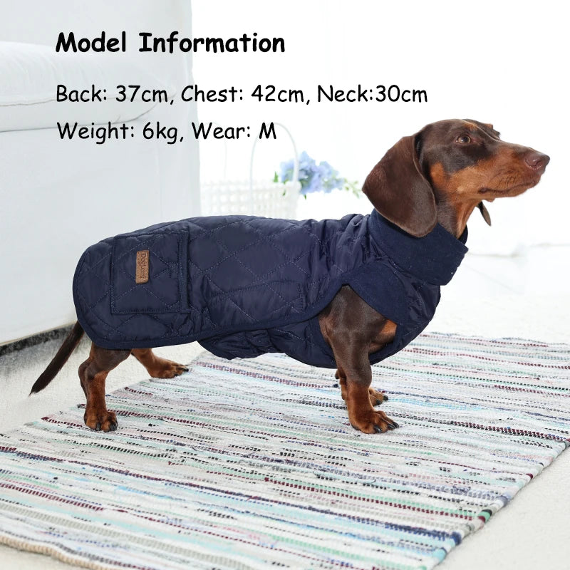 Autumn/Winter Dog Clothes for Dachshund -Soft Warm Water Repellent Dog Jacket for Sausage