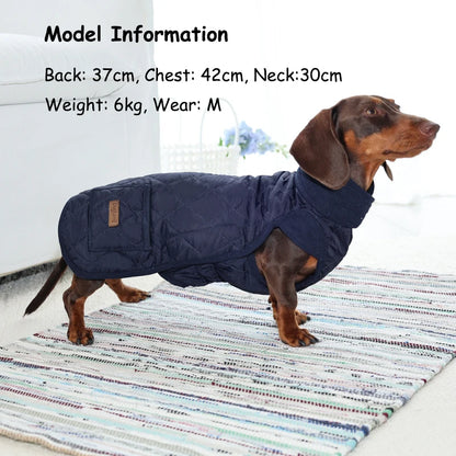 Autumn/Winter Dog Clothes for Dachshund -Soft Warm Water Repellent Dog Jacket for Sausage