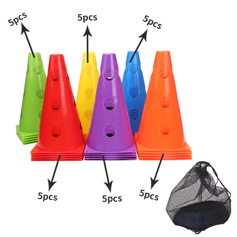 12PCS 18PCS 24PCS 30PCS 36PCS Durable  Mark Cones Football Agility Training Sport  with Hole