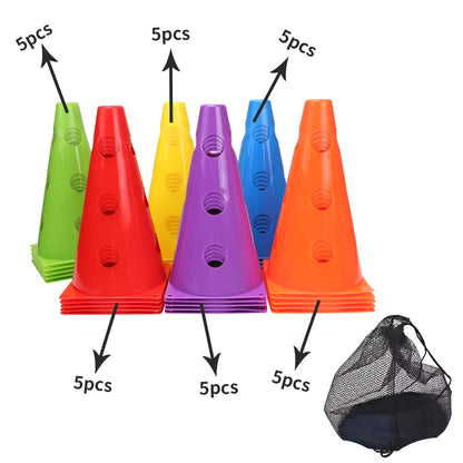 12PCS 18PCS 24PCS 30PCS 36PCS Durable  Mark Cones Football Agility Training Sport  with Hole
