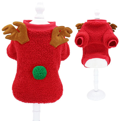 Christmas Dog Clothes T-shirt Cute Puppy -Cat Christmas Clothes Costume
