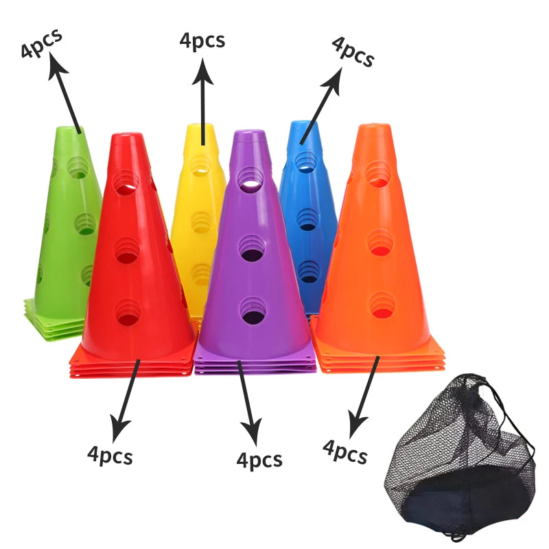 12PCS 18PCS 24PCS 30PCS 36PCS Durable  Mark Cones Football Agility Training Sport  with Hole