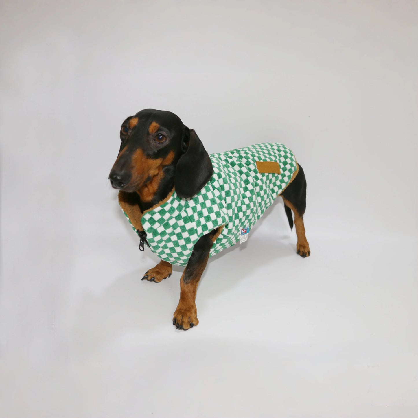 Warm Plaid Jacket for Badger Dogs- Elegant Comfort Winter Coat -Thickening Sweater Cardigan for Small Media Dachshund Dogs