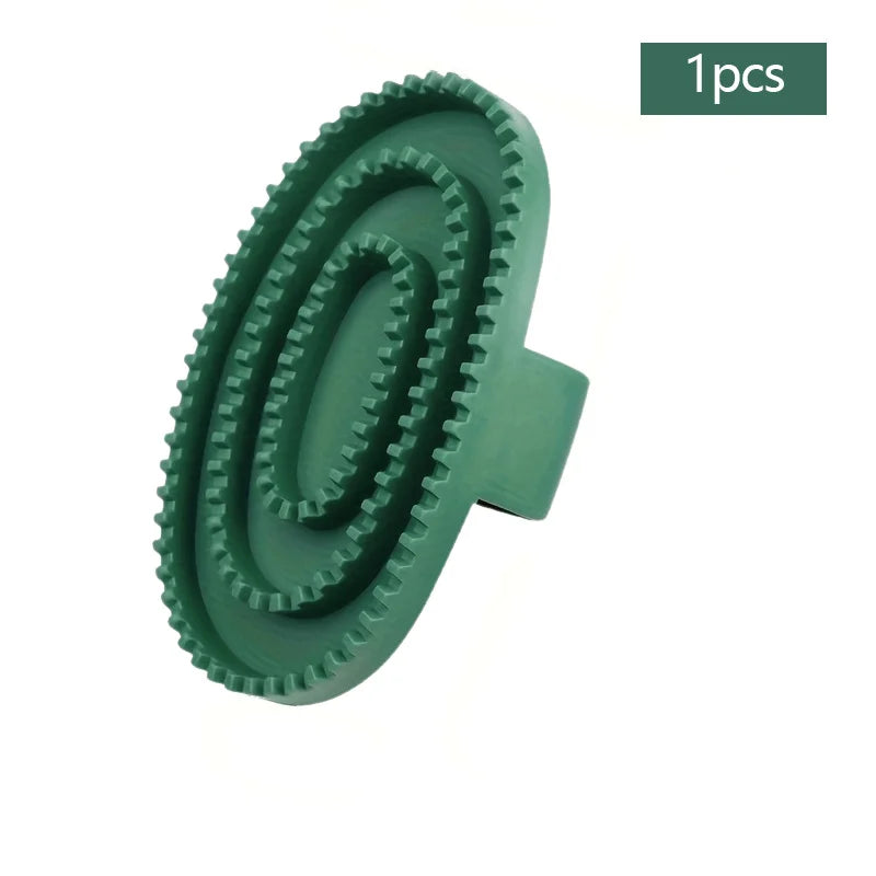 Rubber Horse Grooming Brush – Massage & Cleaning Tool