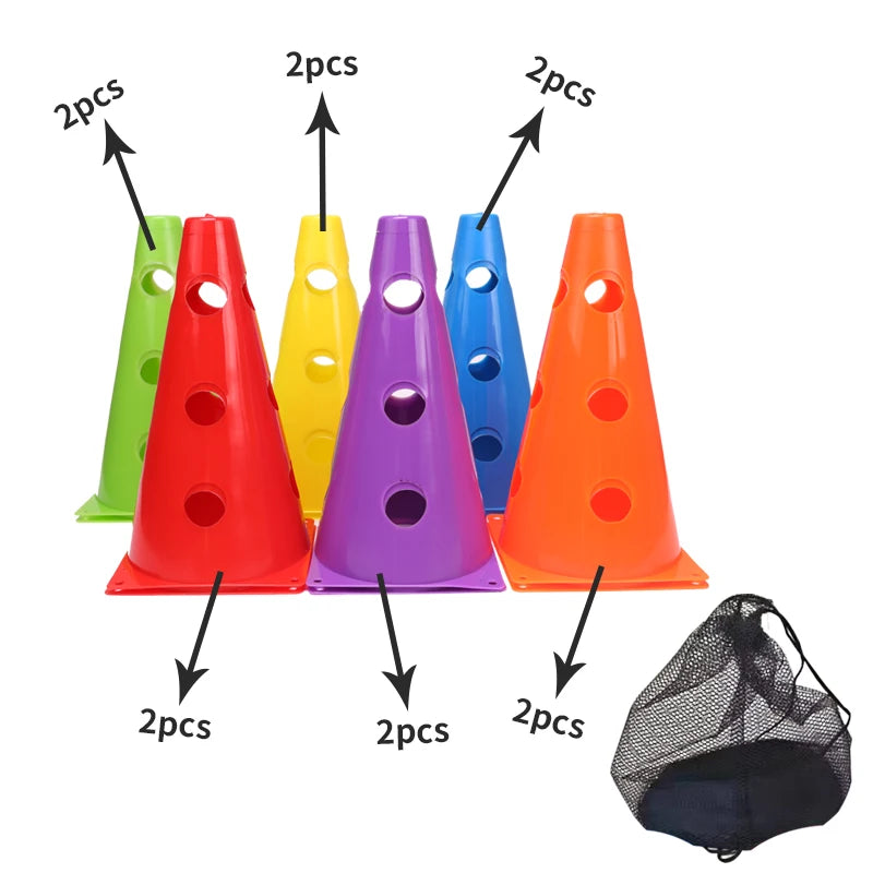 12PCS 18PCS 24PCS 30PCS 36PCS Durable  Mark Cones Football Agility Training Sport  with Hole