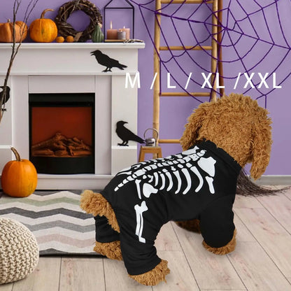 Halloween Dog Skeleton Costume Props for Puppy Kitten Beauty Contests Party