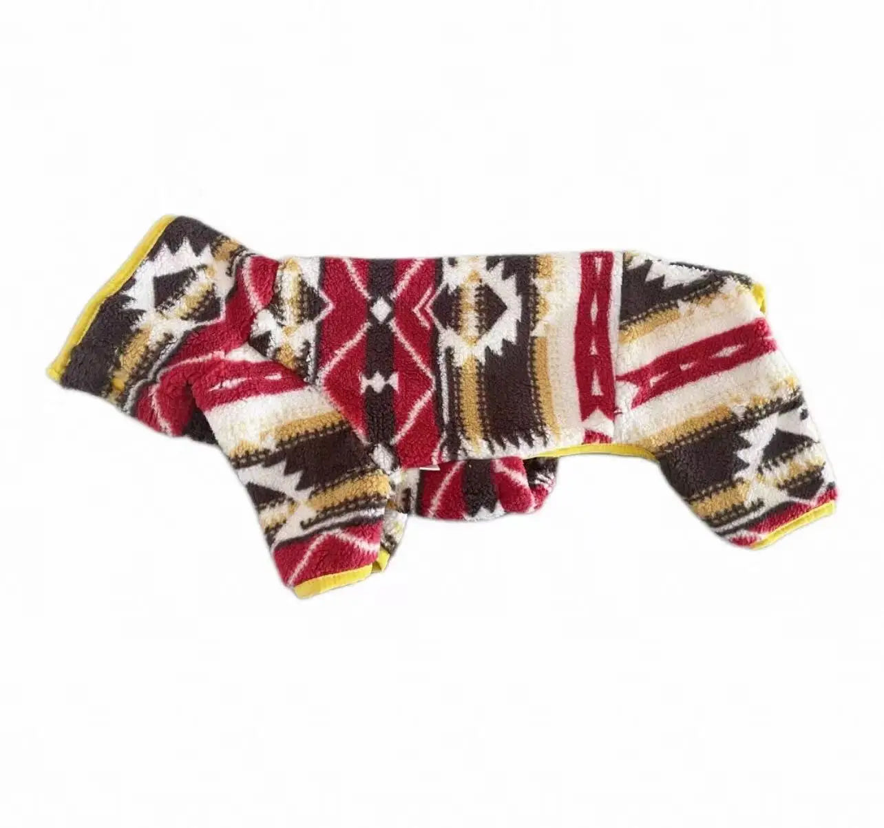 Warm Bohemia Style Cashmere for Wiener Dog 4-Leg Long Sleeves Undershirt for Dachshund Dogs High-Neck Loungewear for Badger Dogs