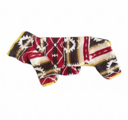 Warm Bohemia Style Cashmere for Wiener Dog 4-Leg Long Sleeves Undershirt for Dachshund Dogs High-Neck Loungewear for Badger Dogs