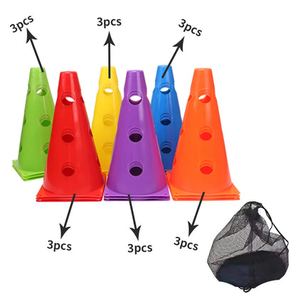 12PCS 18PCS 24PCS 30PCS 36PCS Durable  Mark Cones Football Agility Training Sport  with Hole