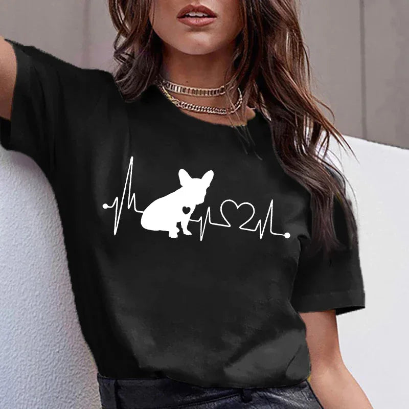 Dachshund Teckel Cute Dog -T-shirt Women Kawaii Harajuku Tops- Female Summer