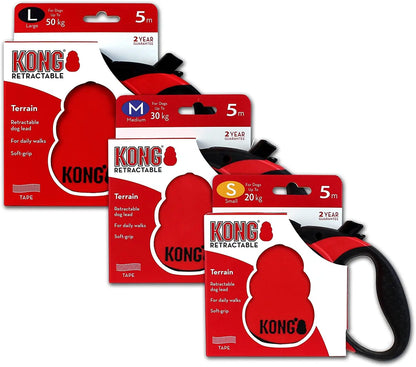 KONG Retractable Dog Leash tape 16ft (Up to 110 lbs)