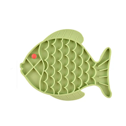 Fish Shaped Silicone Lick Mat For dogs/cats-Dog Anti Gulping Choking Feeder- Puppy Treat Dispenser