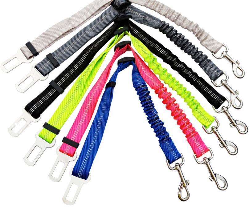 Adjustable Dog Seat Belt - Dog Car Seatbelt - Harness Leads - Elastic Reflective Safety Rope - PetsDzign