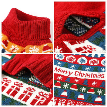 Autumn Pet Christmas Acrylic Sweater Red - PetsDzign