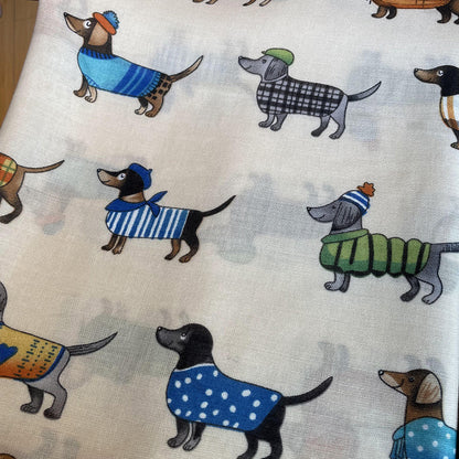 Women's Artistic Travel Shawl Daschund Dog Pattern Warm Long Scarf