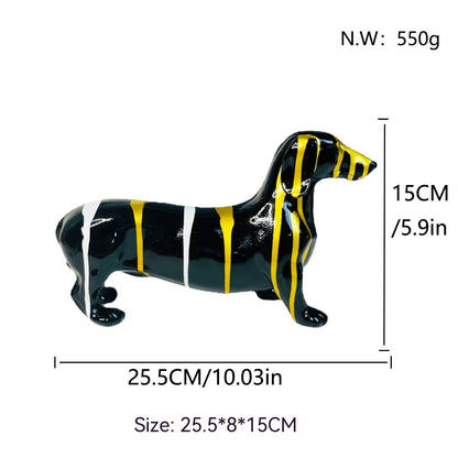 Modern Creative Colorful Sausage Dog Resin Crafts