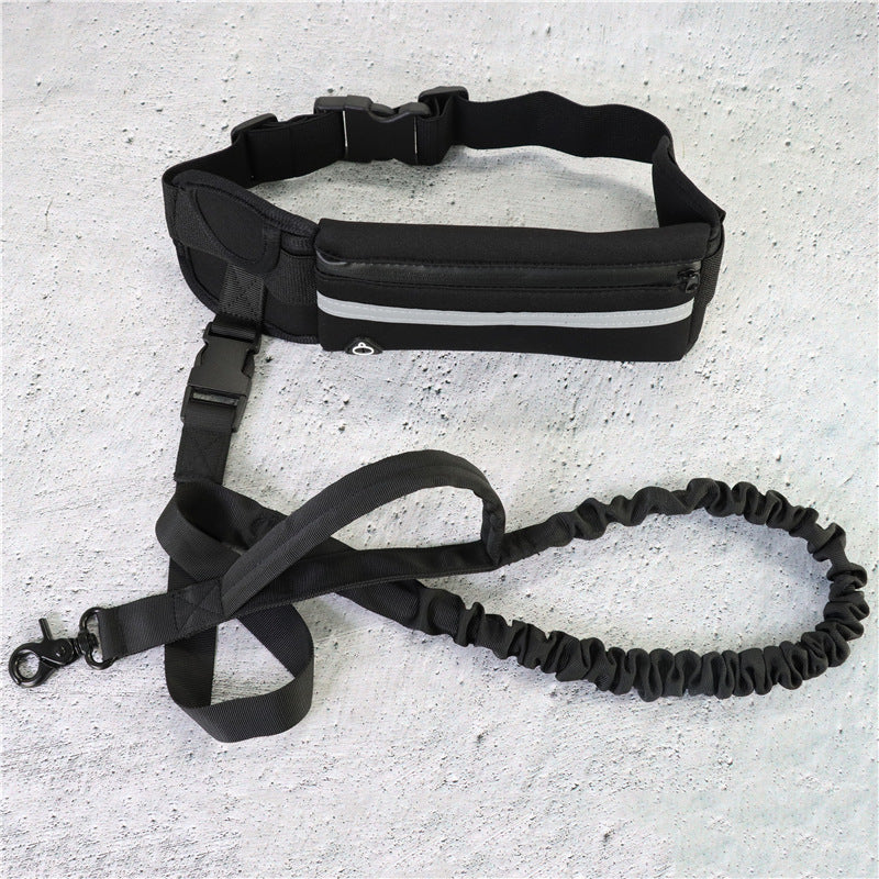 Handsfree Bungee Dog Leash- Running-Up To 180lbs Large Dogs- Phone Pocket And Water Bottle Holder