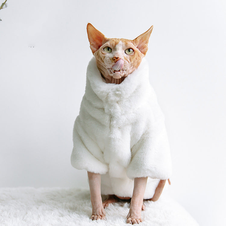 Hairless Pets.  Thick Fluffy Cat Jackets For Autumn And Winter wear. Comes in all sizes.