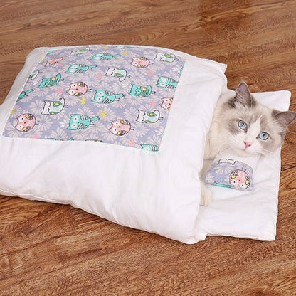 Cat Sleeping Bag - Semi Closed Cat Mattress - Washable bed - PetsDzign