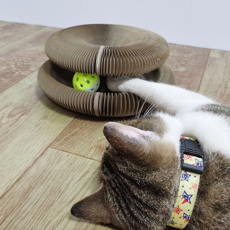 Cat Toy Cat Scratching Board With Bell - Circular Frame - Scratching Board - PetsDzign