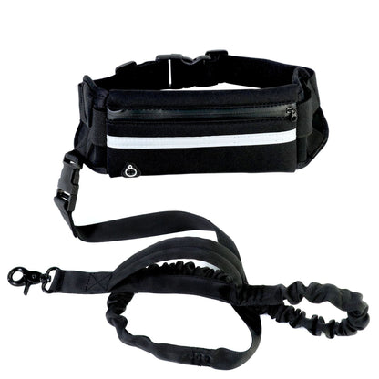 Handsfree Bungee Dog Leash- Running-Up To 180lbs Large Dogs- Phone Pocket And Water Bottle Holder