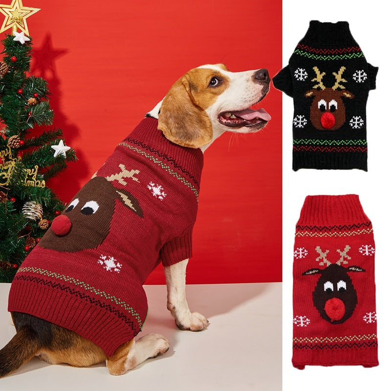 Christmas Pet Sweater -Winter Keep Warm Reindeer jerseys